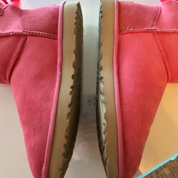 UGG MINI BAILEY BOW II BOOTS, PINK ROSE (PKRS), WOMEN'S SIZE 8 - Picture 3 of 10